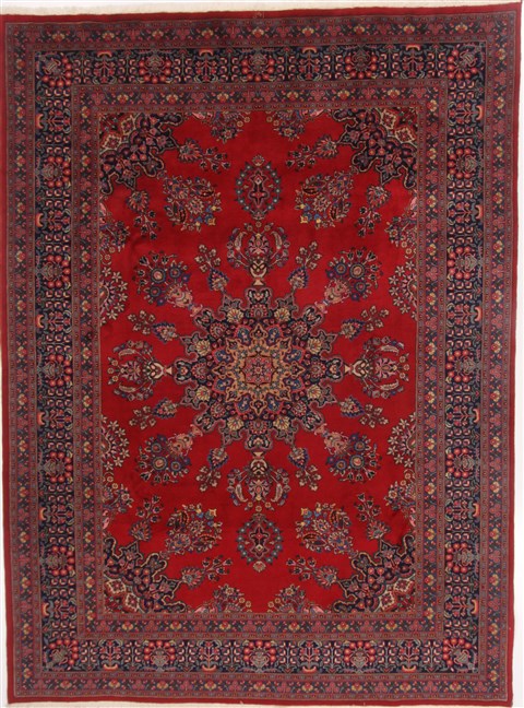 Mashad Red Hand Knotted 80 X 1011 Area Rug 251-17198 Image 0