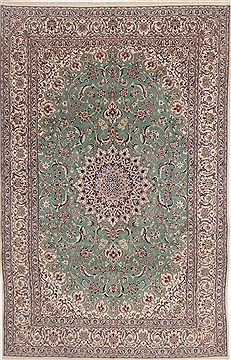 Nain Green Hand Knotted 8'1" X 12'6"  Area Rug 251-17201