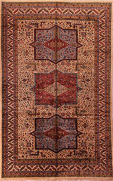 Persian Bokhara White Rectangle 11x16 ft Wool Carpet 17206