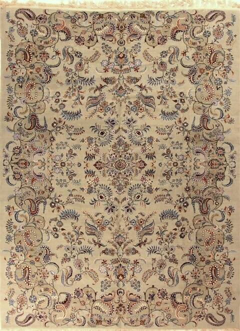Kashan Green Hand Knotted 1011 X 138  Area Rug 400-17209 Image 0