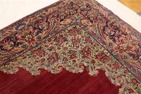 Kerman Red Hand Knotted 107 X 155 Area Rug 400-17210 Image 12