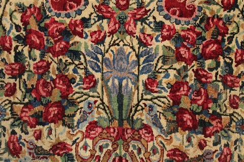 Kerman Red Hand Knotted 107 X 155 Area Rug 400-17210 Image 18