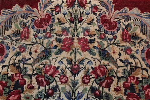 Kerman Red Hand Knotted 107 X 155 Area Rug 400-17210 Image 19