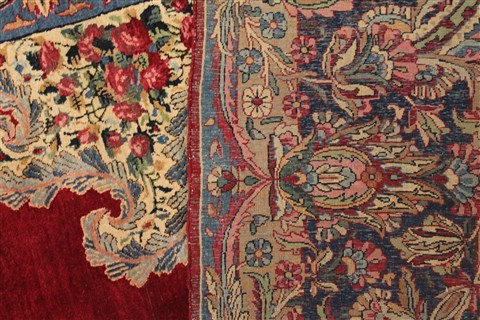Kerman Red Hand Knotted 107 X 155 Area Rug 400-17210 Image 20