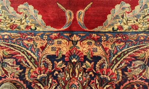 Kerman Red Hand Knotted 107 X 155 Area Rug 400-17210 Image 26