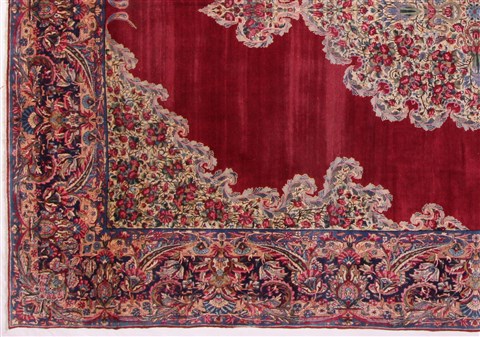 Kerman Red Hand Knotted 107 X 155 Area Rug 400-17210 Image 3