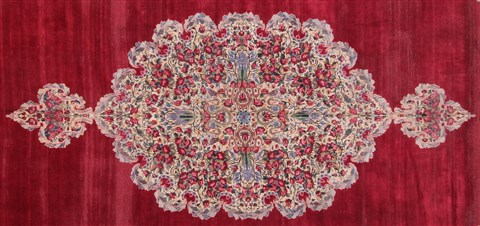 Kerman Red Hand Knotted 107 X 155 Area Rug 400-17210 Image 4