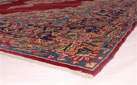 Kerman Red Hand Knotted 107 X 155 Area Rug 400-17210 Image 6