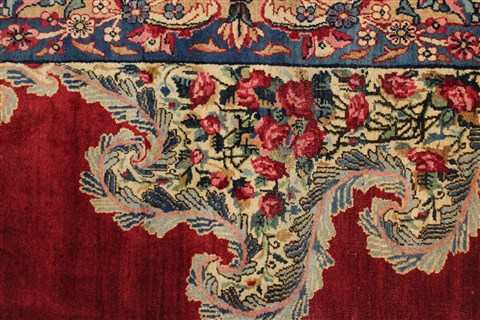 Kerman Red Hand Knotted 107 X 155 Area Rug 400-17210 Image 8