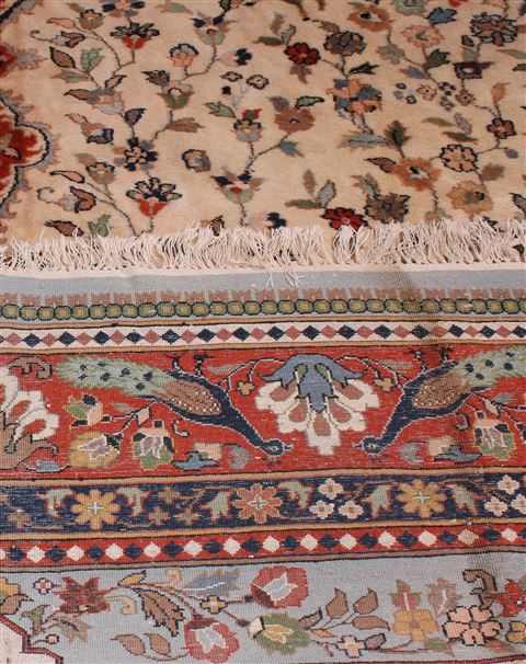 Tabriz White Hand Knotted 911 X 159  Area Rug 400-17222 Image 10