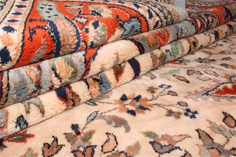 Tabriz White Hand Knotted 911 X 159  Area Rug 400-17222 Image 1