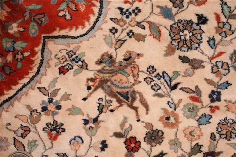 Tabriz White Hand Knotted 911 X 159  Area Rug 400-17222 Image 5