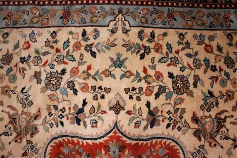 Tabriz White Hand Knotted 911 X 159  Area Rug 400-17222 Image 6