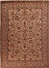 Tabriz Beige Hand Knotted 95 X 131  Area Rug 400-17226 Thumb 0