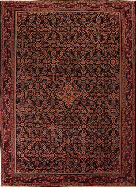 Mahal Black Hand Knotted 96 X 130  Area Rug 400-17228 Image 0
