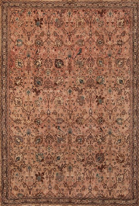 Tabriz Purple Hand Knotted 97 X 132 Area Rug 400-17234 Image 6