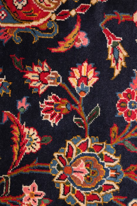 Kashan Blue Hand Knotted 108 X 156 Area Rug 400-17235 Image 13