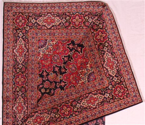 Kashan Blue Hand Knotted 108 X 156 Area Rug 400-17235 Image 1