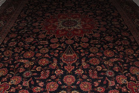 Kashan Blue Hand Knotted 108 X 156 Area Rug 400-17235 Image 22