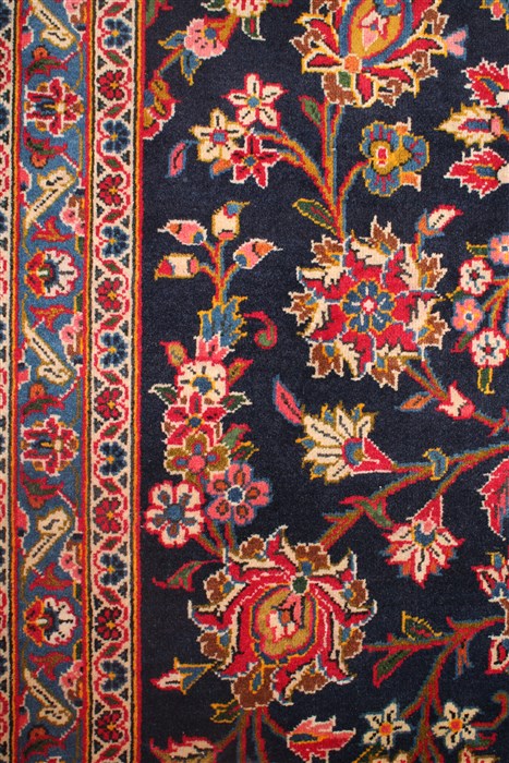 Kashan Blue Hand Knotted 108 X 156 Area Rug 400-17235 Image 23