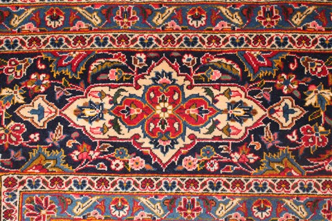Kashan Blue Hand Knotted 108 X 156 Area Rug 400-17235 Image 4