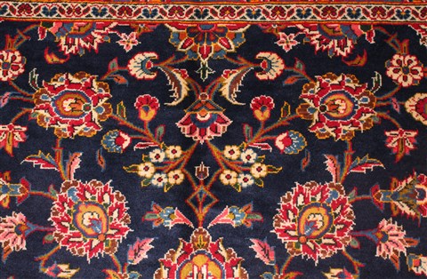 Kashan Blue Hand Knotted 108 X 156 Area Rug 400-17235 Image 6