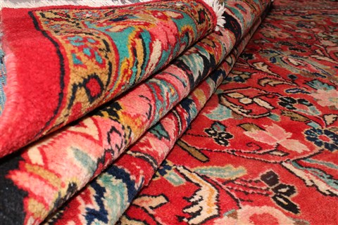 Mahal Red Hand Knotted 101 X 138 Area Rug 400-17239 Image 17