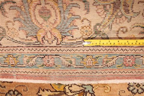 Tabriz Orange Hand Knotted 100 X 128 Area Rug 400-17241 Image 19