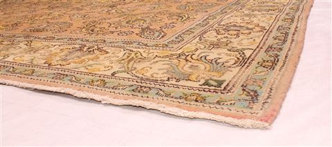 Tabriz Orange Hand Knotted 100 X 128 Area Rug 400-17241 Image 5