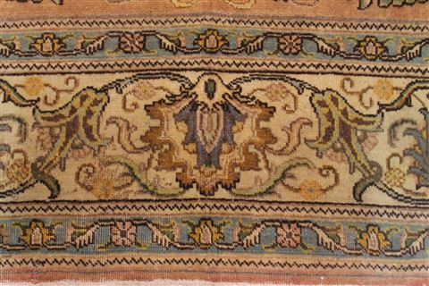 Tabriz Orange Hand Knotted 100 X 128 Area Rug 400-17241 Image 7