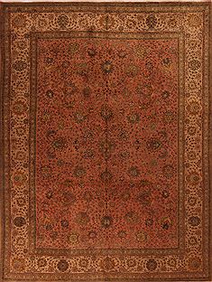 Persian Tabriz Purple Rectangle 10x12 ft Wool Carpet 17242