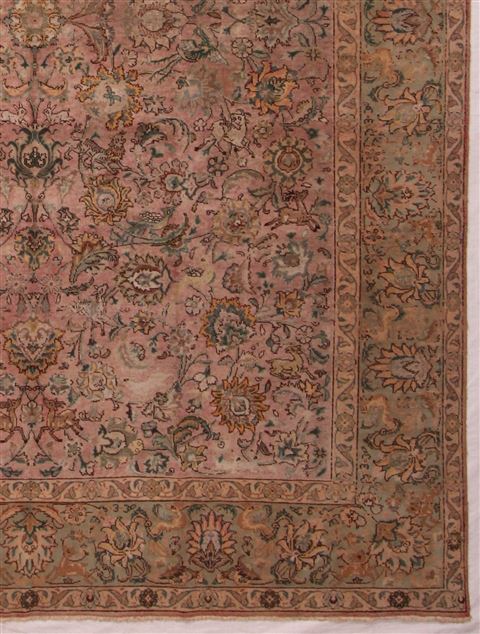 Tabriz Purple Hand Knotted 96 X 131 Area Rug 400-17243 Image 8