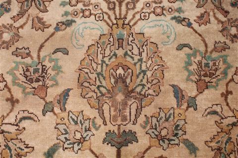 Tabriz Beige Hand Knotted 97 X 1211 Area Rug 400-17244 Image 10