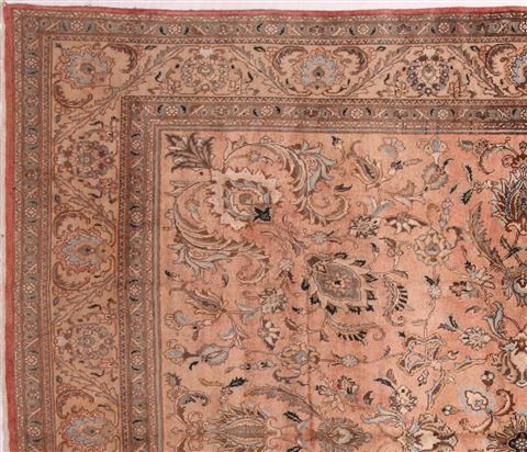 Tabriz Purple Square Hand Knotted 109 X 126 Area Rug 400-17245 Image 2