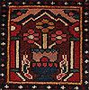 Bakhtiar Red Hand Knotted 104 X 132  Area Rug 400-17246 Thumb 13