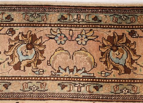 Tabriz Beige Hand Knotted 103 X 128 Area Rug 400-17247 Image 13