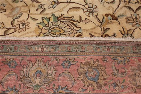 Tabriz Beige Hand Knotted 103 X 128 Area Rug 400-17247 Image 16