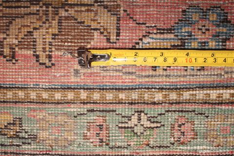 Tabriz Beige Hand Knotted 103 X 128 Area Rug 400-17247 Image 4
