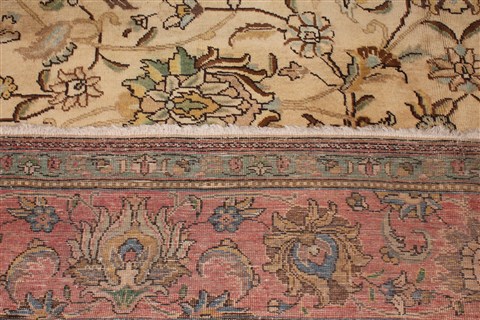Tabriz Beige Hand Knotted 103 X 128 Area Rug 400-17247 Image 10