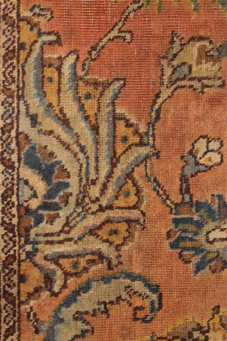 Tabriz Orange Square Hand Knotted 109 X 112 Area Rug 400-17249 Image 6