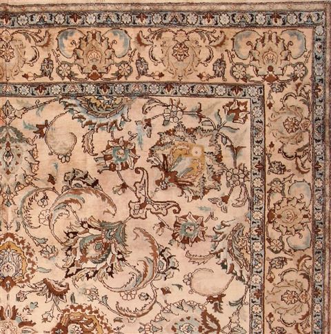 Tabriz Beige Square Hand Knotted 107 X 107 Area Rug 400-17250 Image 4