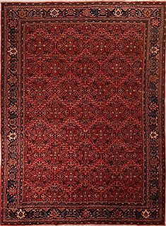 Persian Moshk Abad Red Rectangle 10x14 ft Wool Carpet 17251