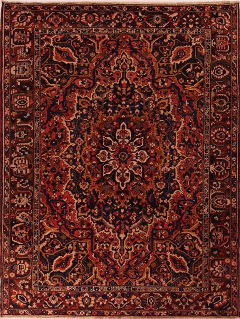 Bakhtiar Purple Hand Knotted 103 X 136 Area Rug 400-17253 Image 0