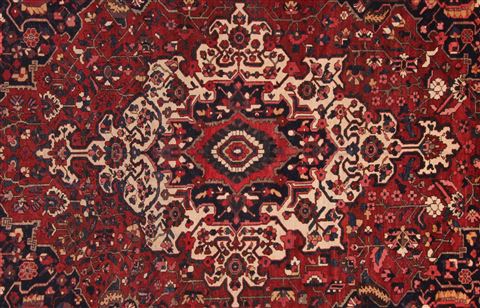 Bakhtiar Orange Hand Knotted 107 X 155 Area Rug 400-17254 Image 3