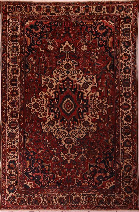Bakhtiar Orange Hand Knotted 107 X 155 Area Rug 400-17254 Image 0