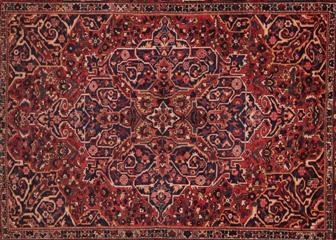Bakhtiar Purple Hand Knotted 109 X 138 Area Rug 400-17256 Image 2