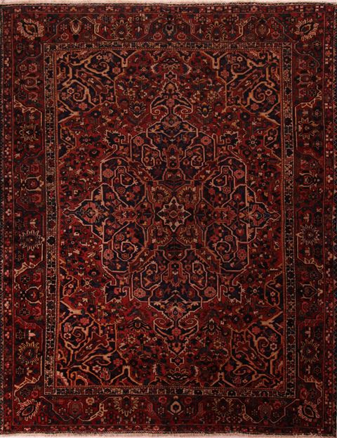 Bakhtiar Purple Hand Knotted 109 X 138 Area Rug 400-17256 Image 0