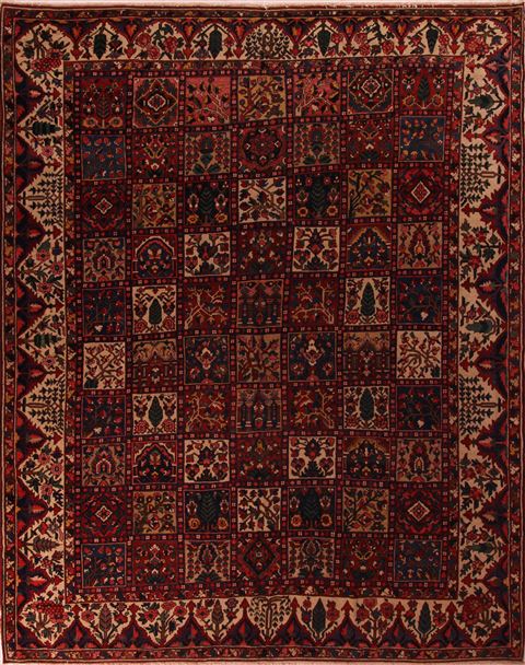 Bakhtiar Red Hand Knotted 112 X 1310 Area Rug 400-17257 Image 0