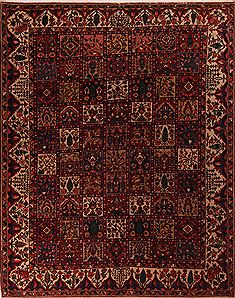 Bakhtiar Red Hand Knotted 11'2" X 13'10"  Area Rug 400-17257