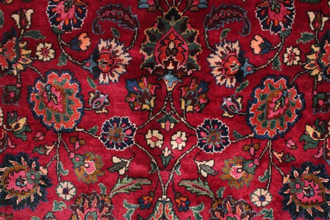 Mashad Red Hand Knotted 99 X 153 Area Rug 400-17260 Image 10